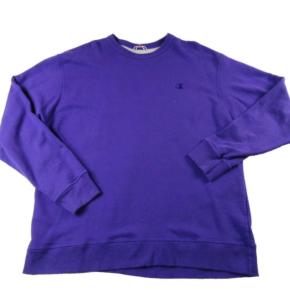 Men CHAMPION purple crew neck sweatshirt Size XL
